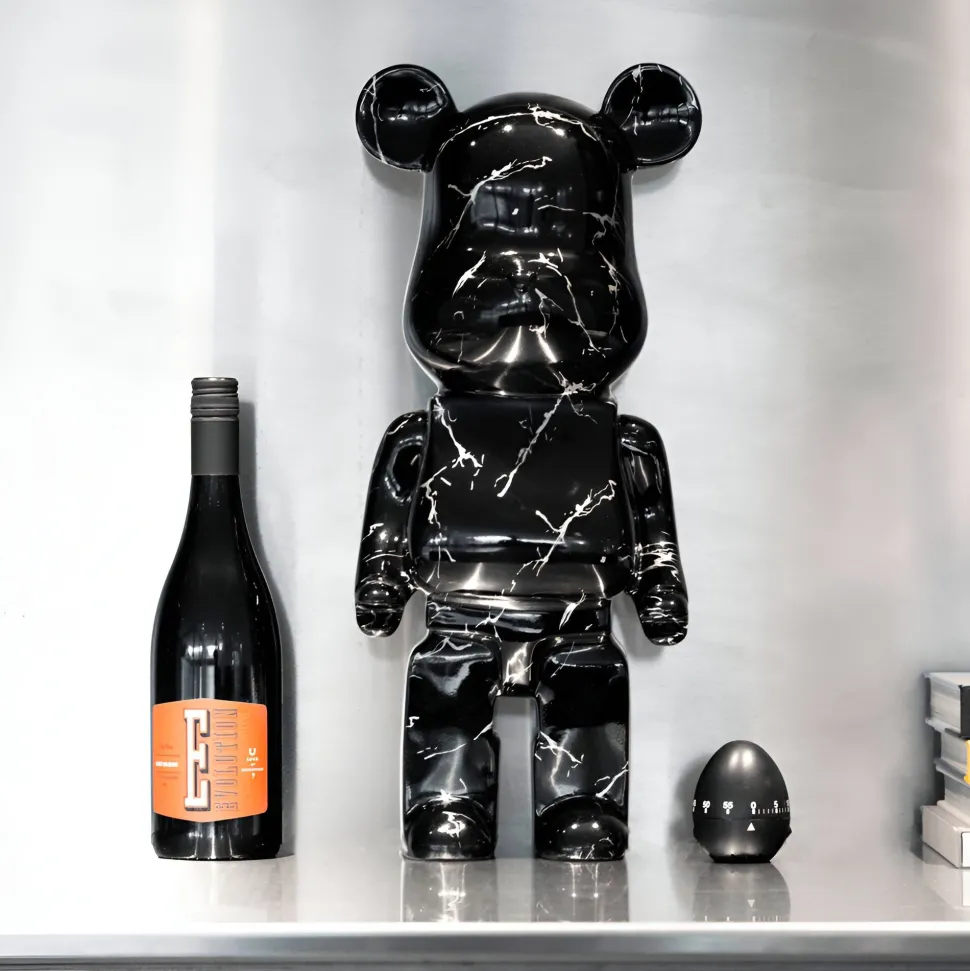 Aero Bear 50cm Black Resin Indoor Sculpture