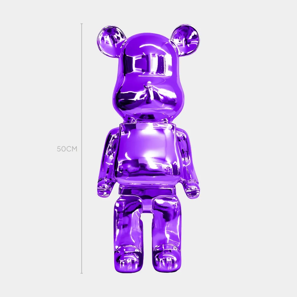 Aero Bear 50cm Purple Resin Indoor Sculpture