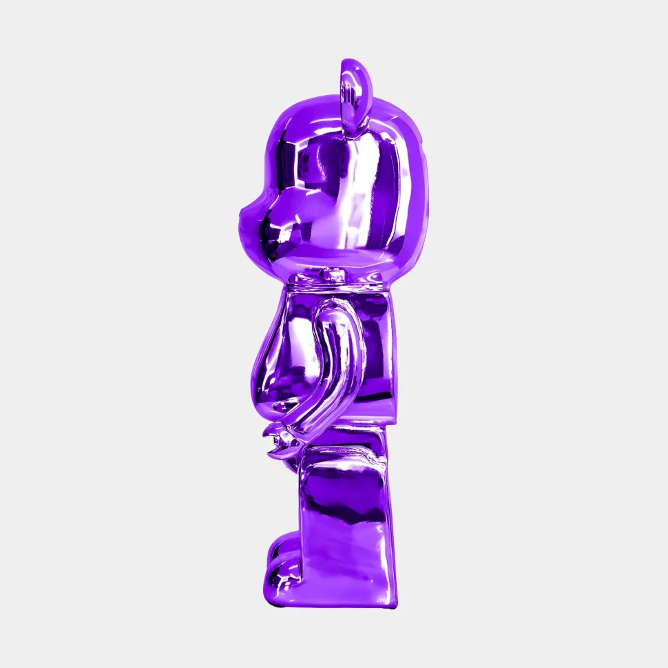 Aero Bear 50cm Purple Resin Indoor Sculpture