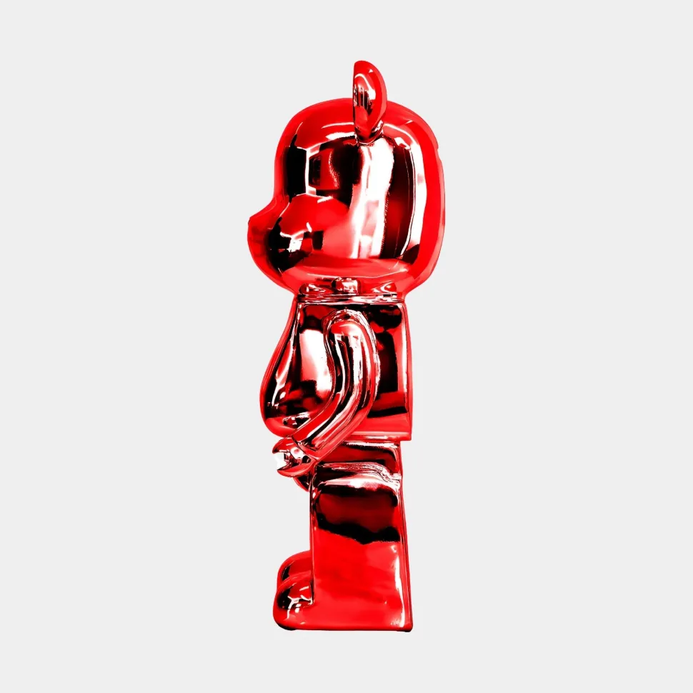 Aero Bear 50cm Red Resin Indoor Sculpture