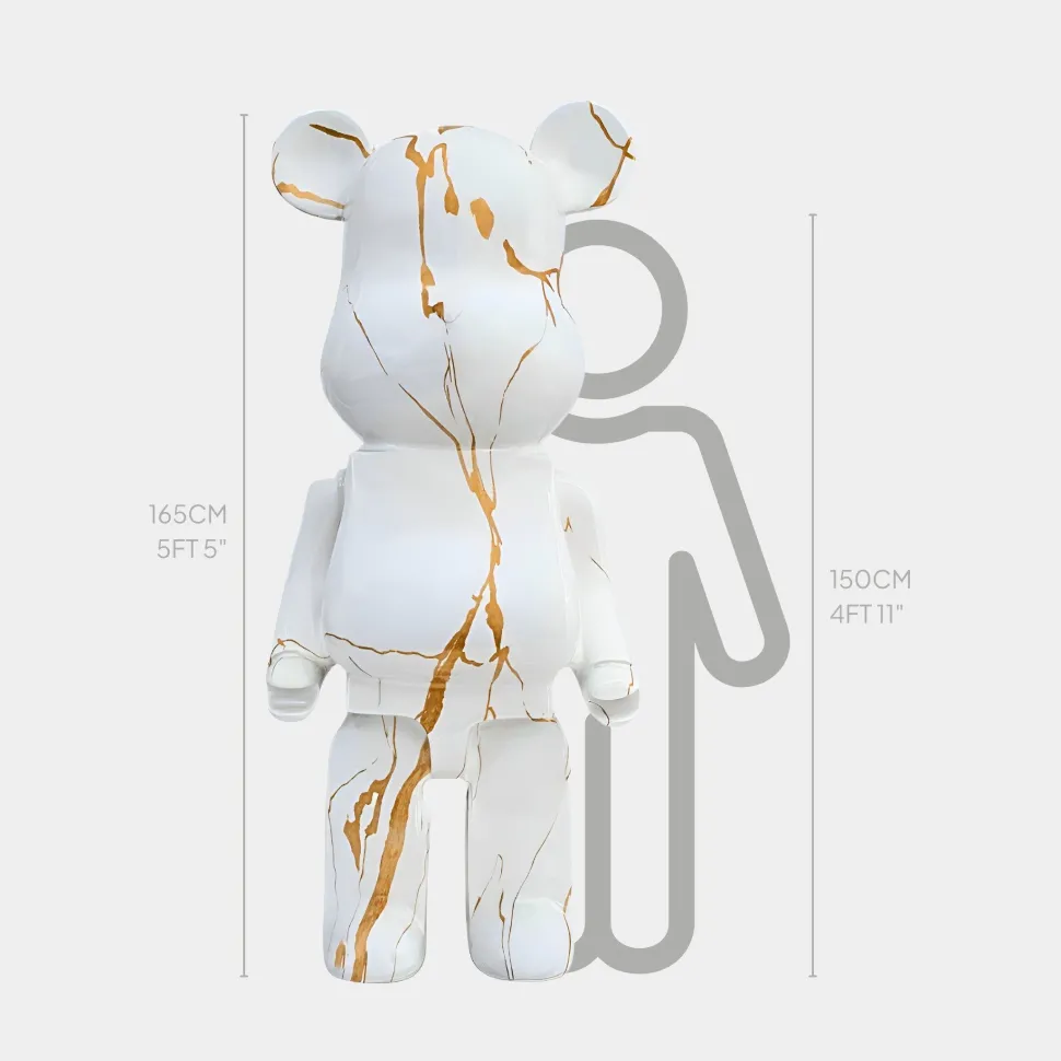Aero Bear 165cm White Resin Indoor Sculpture