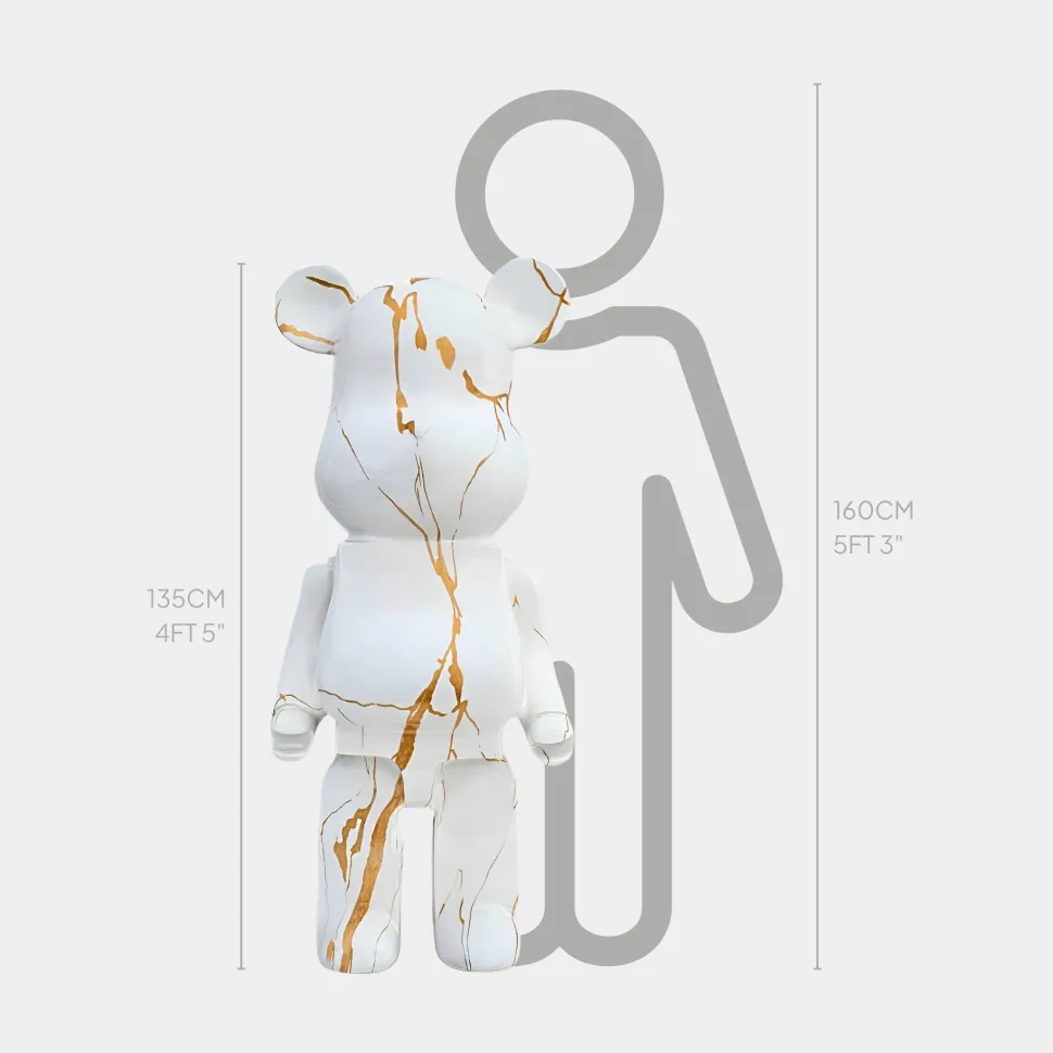 Aero Bear 135cm White Resin Indoor Sculpture