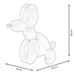 Balloon Dog & Bone 28cm White Resin Indoor Sculpture