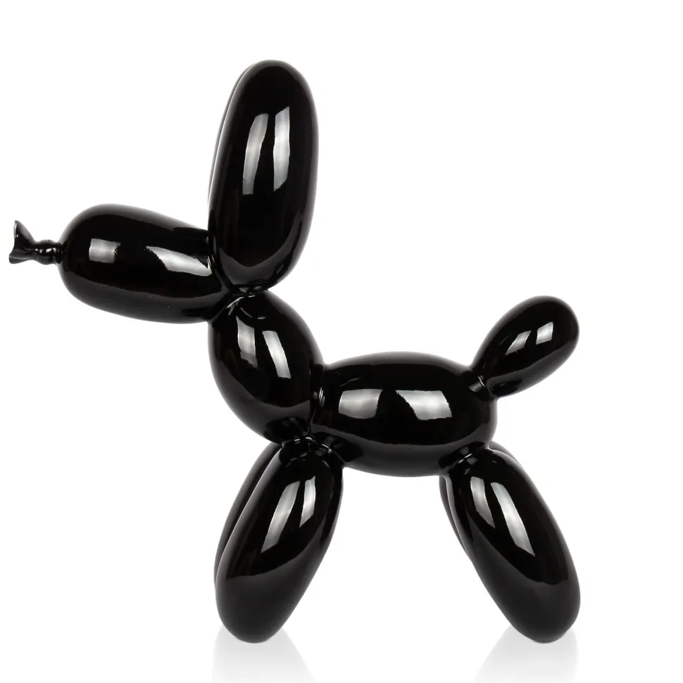 Balloon Dog 27cm Black Resin Indoor Sculpture