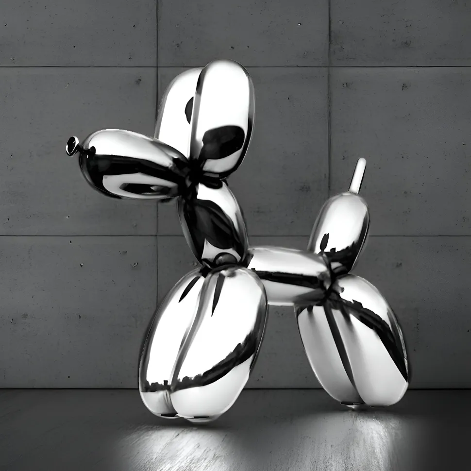 Balloon Dog 200cm Chrome Metal Garden Sculpture