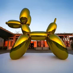 Balloon Dog 130cm Gold Metal Garden Sculpture