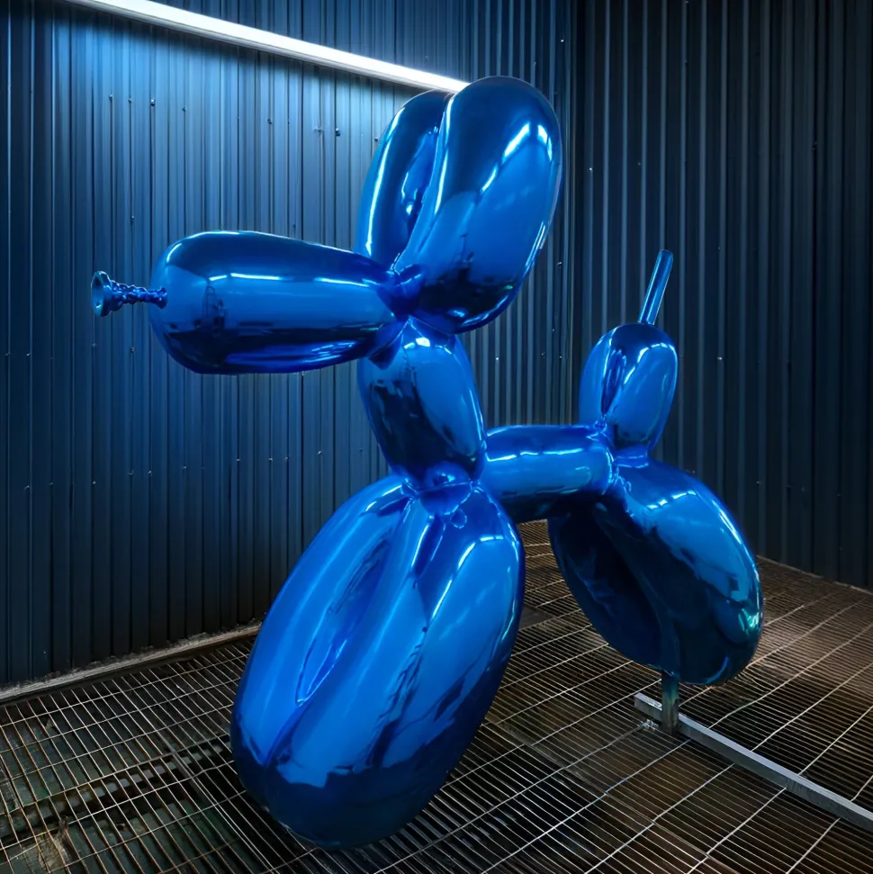 Balloon Dog 80cm Ocean Blue Metal Garden Sculpture
