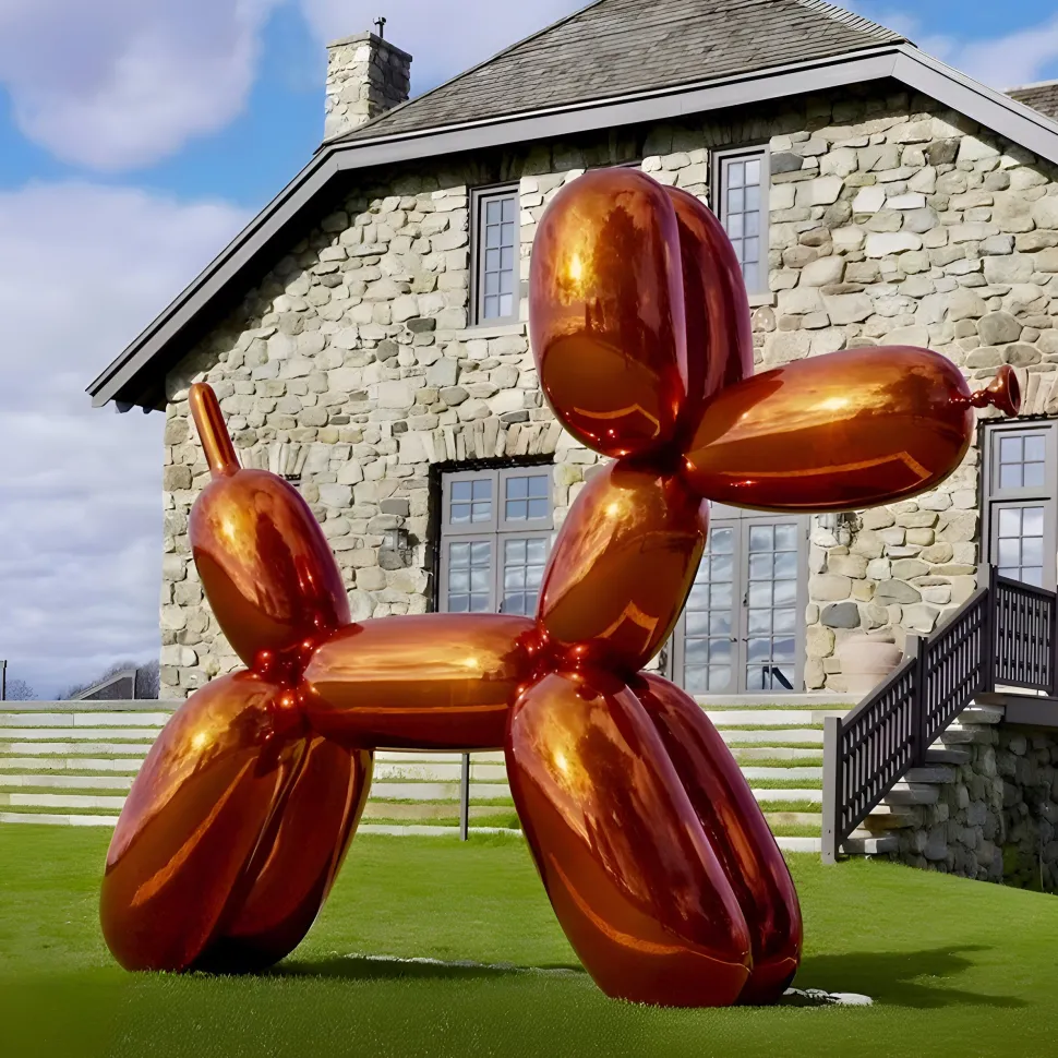 Balloon Dog 80cm Orange Fibreglass Indoor Sculpture