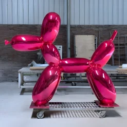Balloon Dog 100cm Pink Metal Garden Sculpture