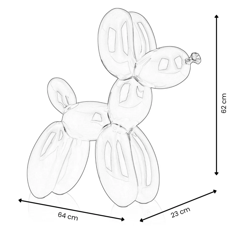 Balloon Dog 62cm Yellow Resin Indoor Sculpture