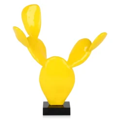 Cactus Bloom 61cm Yellow Resin Indoor Sculpture