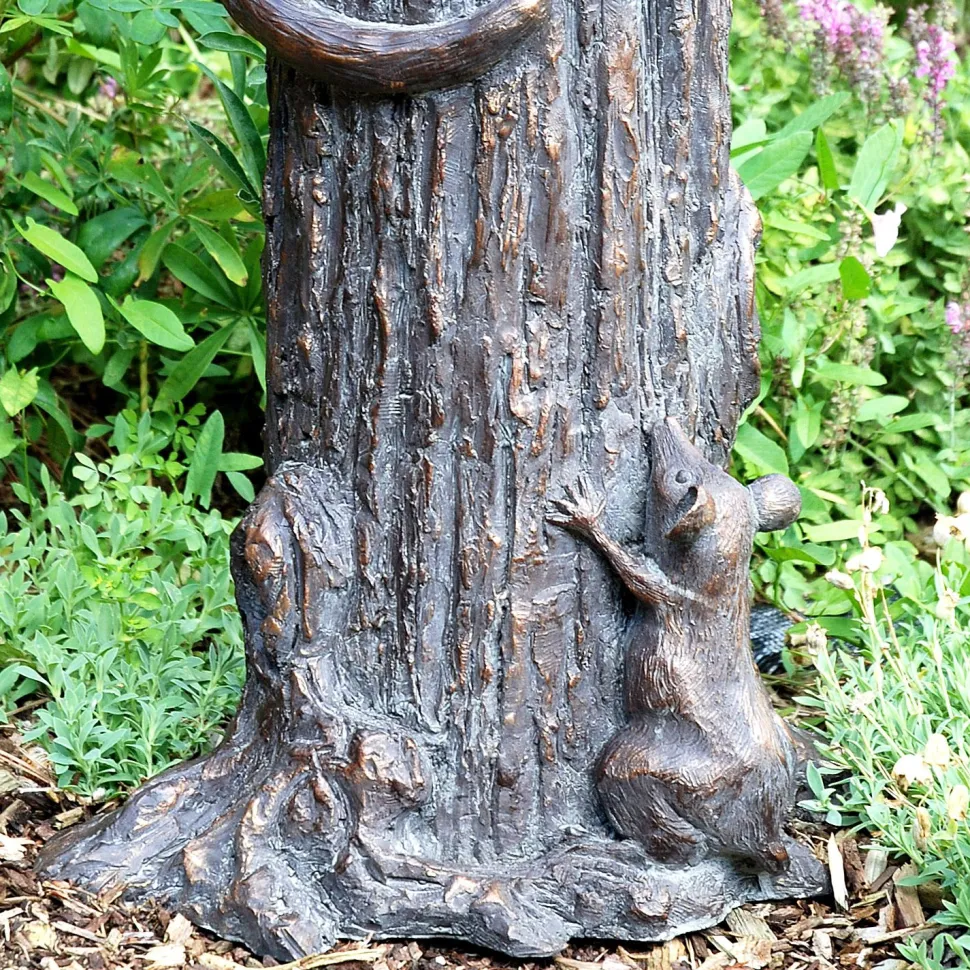 Cat & Mouse Bronze Resin Garden Ornament