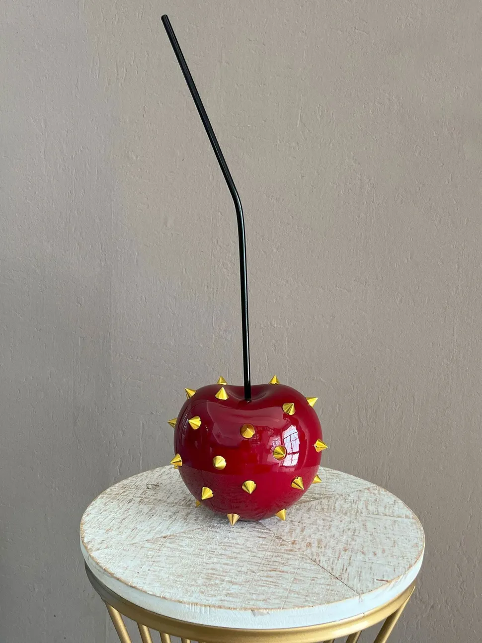 Cherry Pop 44cm Red Stud Resin Indoor Sculpture