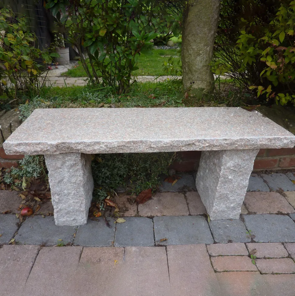 Classic Natural Granite Pink Stone Garden Bench