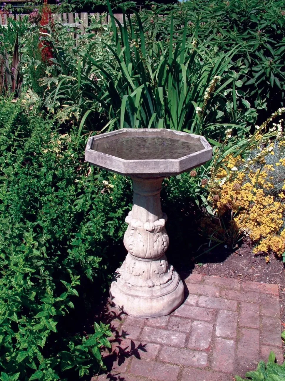 Classic Plain Stone Garden Birdbath
