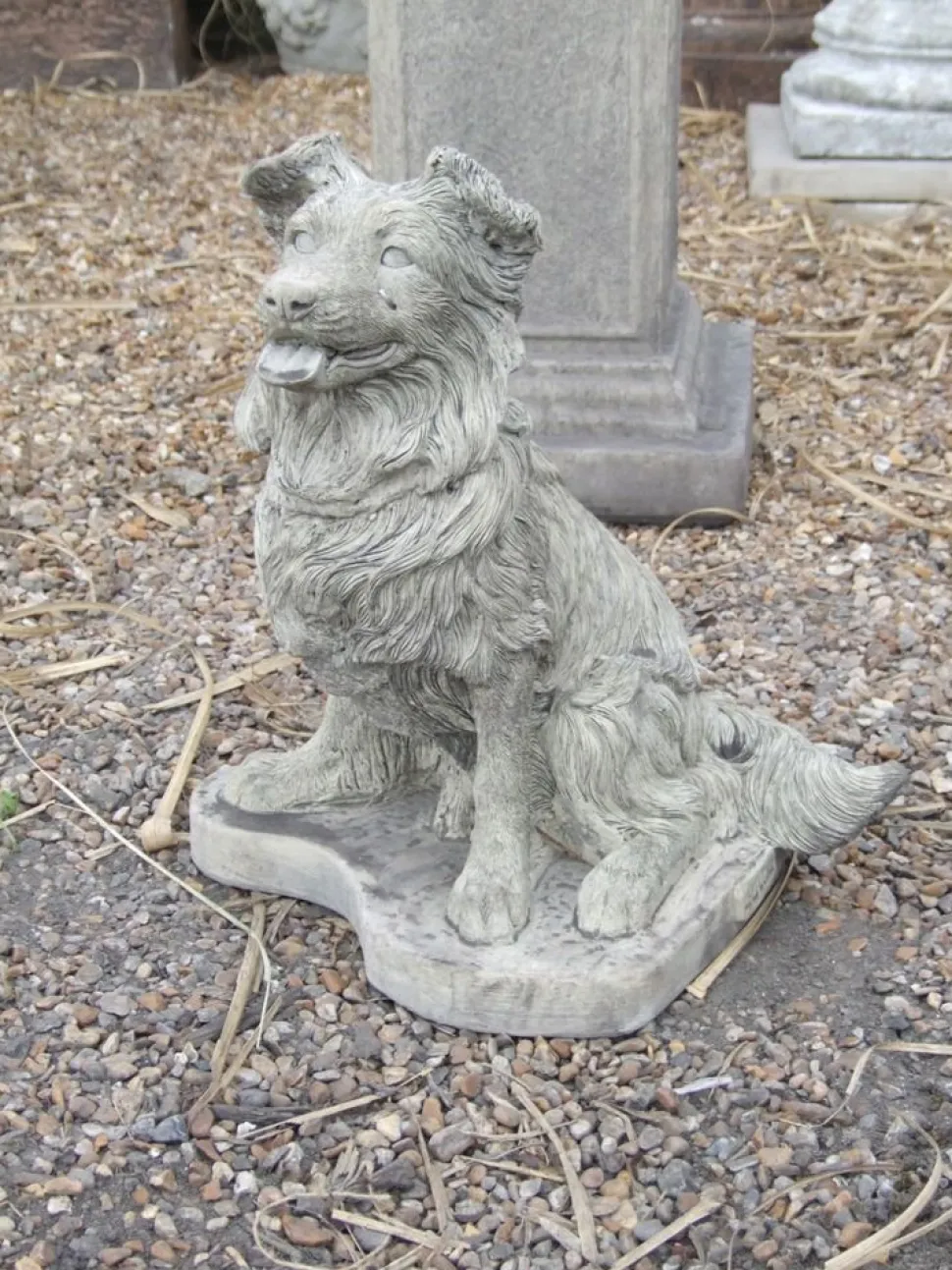 Collie Puppy Dog Stone Garden Ornament