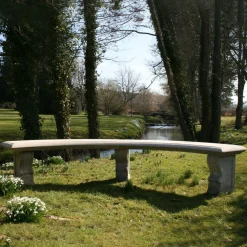 Curved Ivy Double Stone Garden Bench