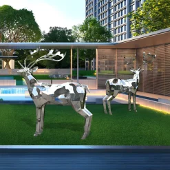 Deer 197cm Geometric Metal Garden Sculpture v1