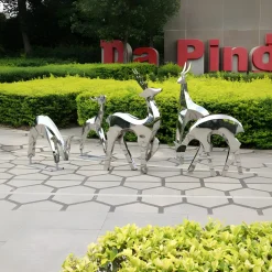 Dynamic Deer 100cm Metal Garden Sculpture