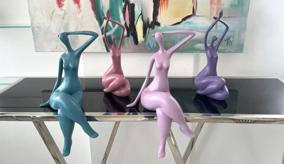 Elegant Grace 38cm Violet Resin Indoor Sculpture