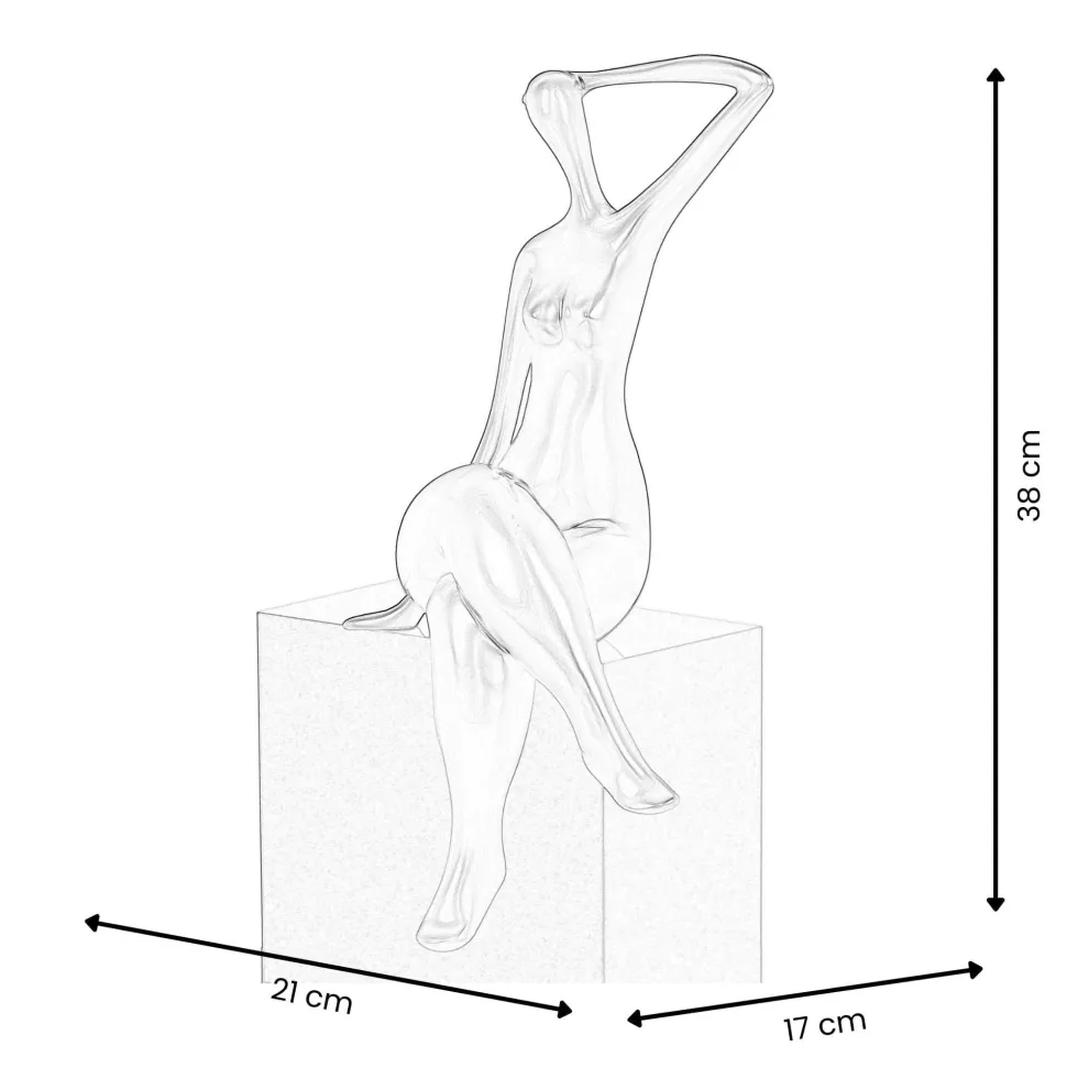 Elegant Grace 38cm White Resin Indoor Sculpture