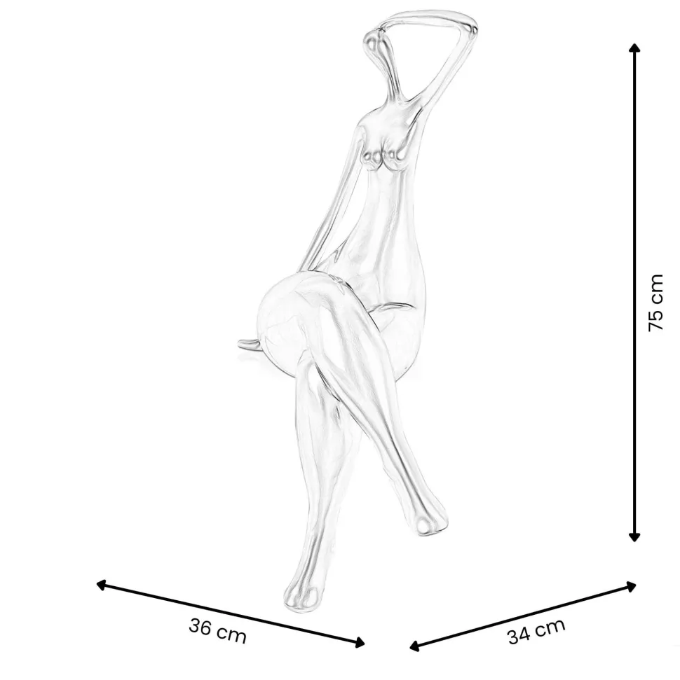 Elegant Grace 75cm White Resin Indoor Sculpture