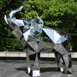 Elephant 190cm Geometric Metal Garden Sculpture