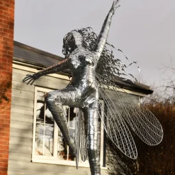 Elvina Fairy 90cm Metal Wire Garden Sculpture