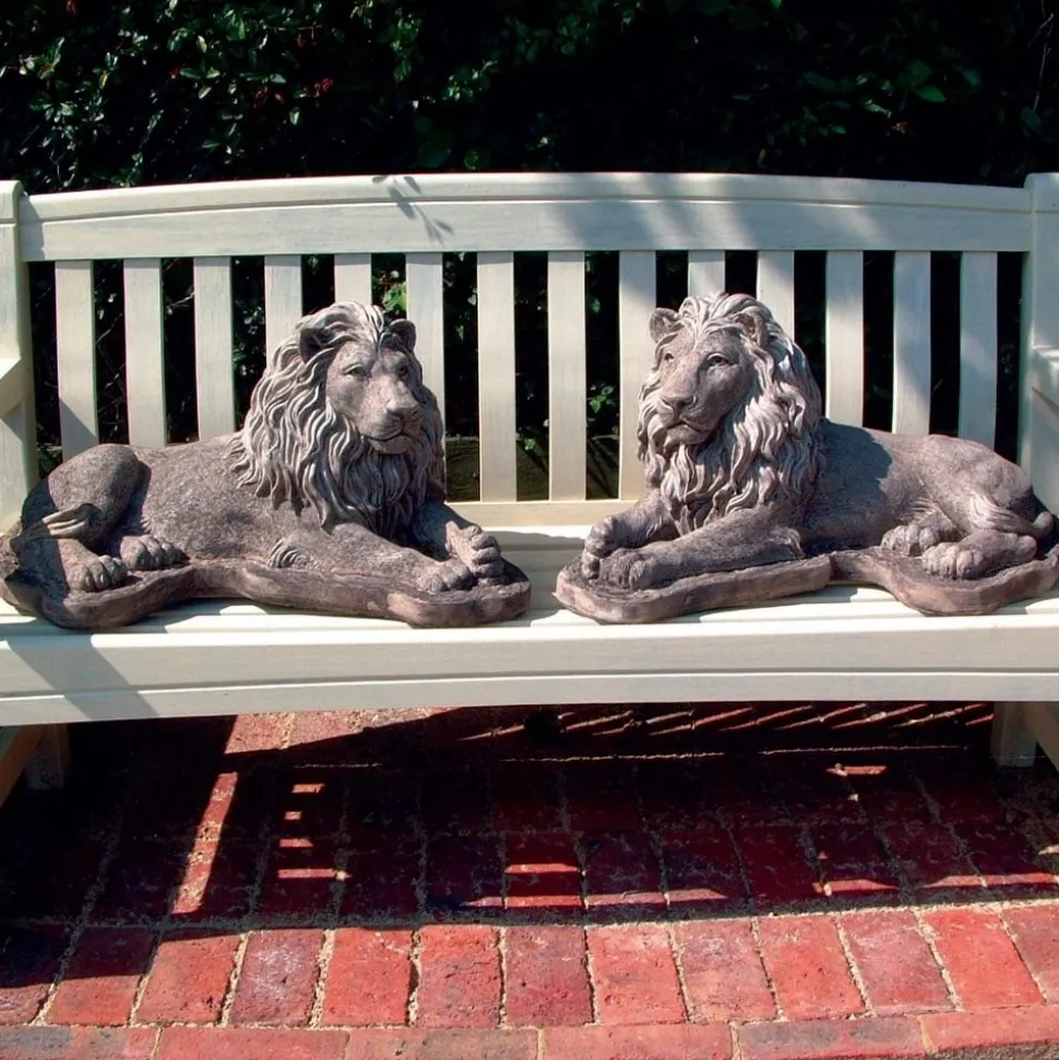 English Lions Stone Garden Statues