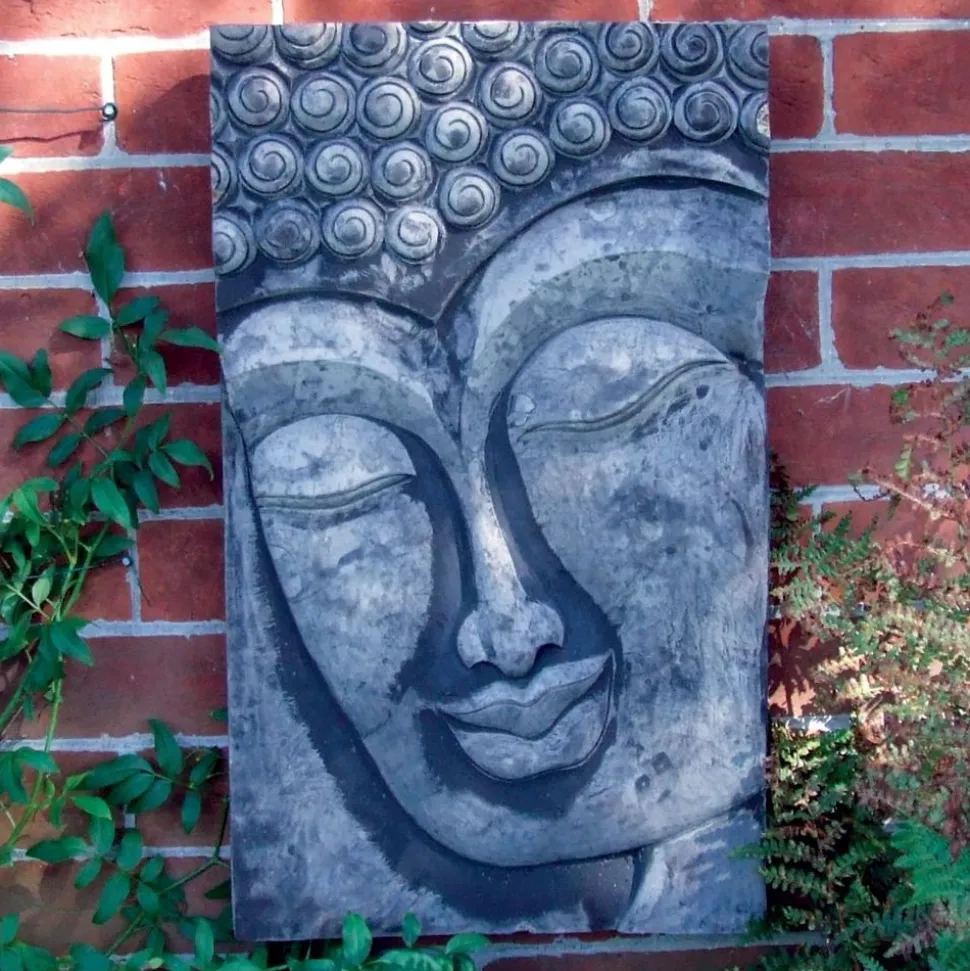 Enlightened Buddha Stone Garden Wall Art Plaque