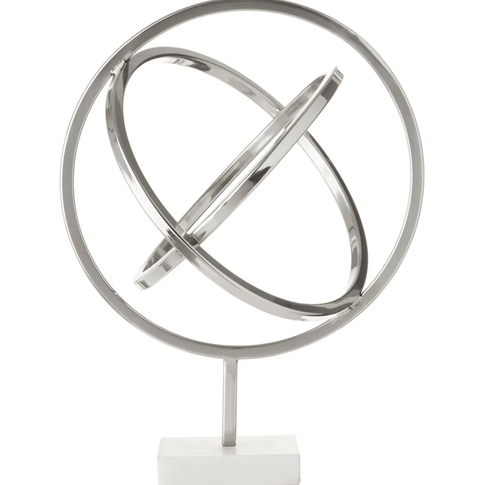 Eternal Orbit 42cm Silver Metal Indoor Sculpture