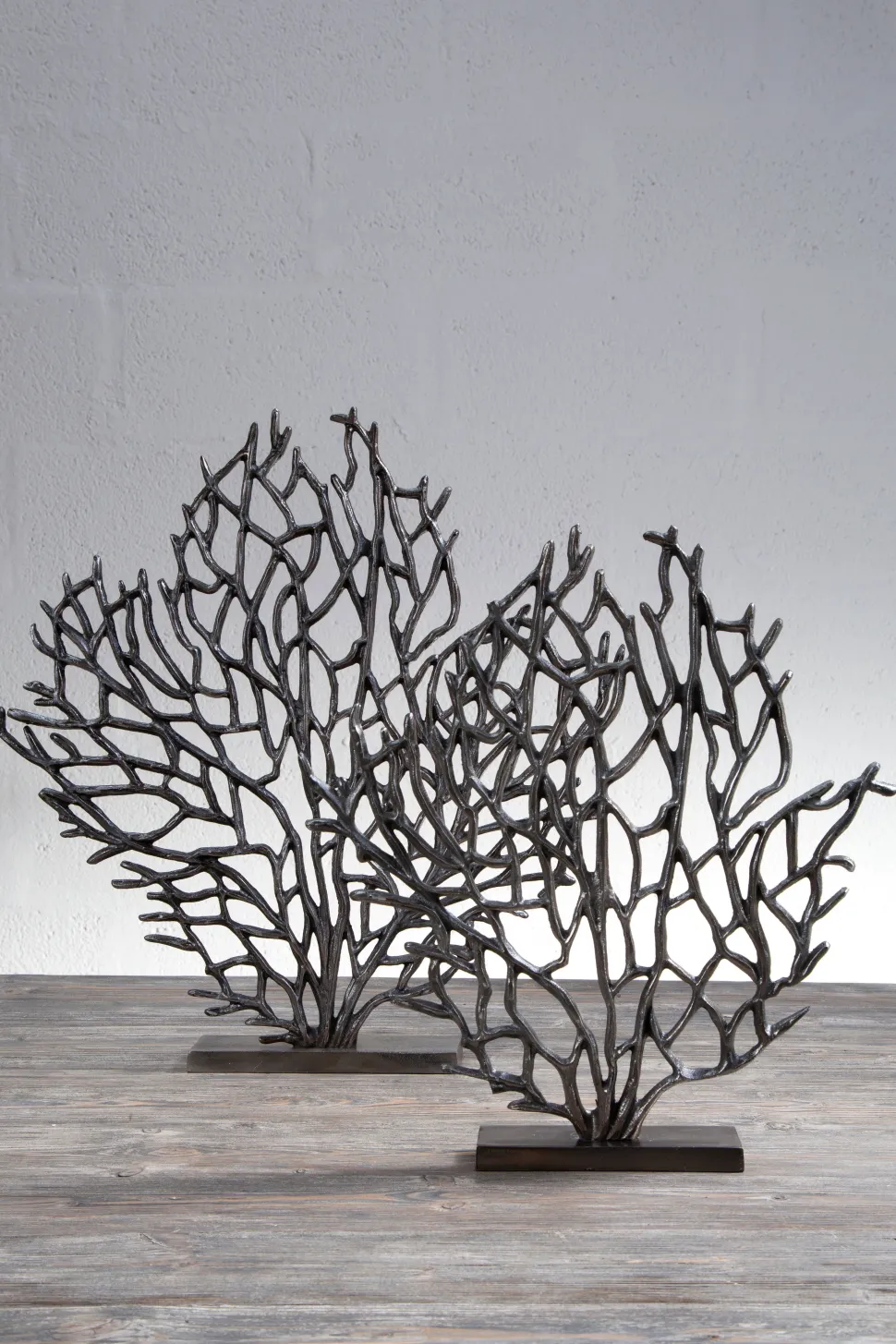 Euphoric Coral 43cm Black Metal Indoor Sculpture