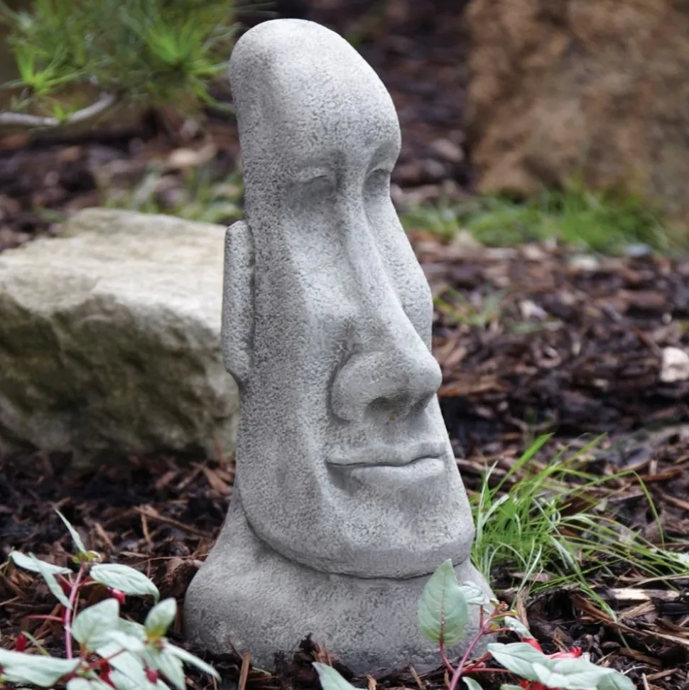 Female Easter Island Head Stone Garden Ornament
