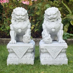 Foo Dogs 45cm Granite Chinese Garden Statues