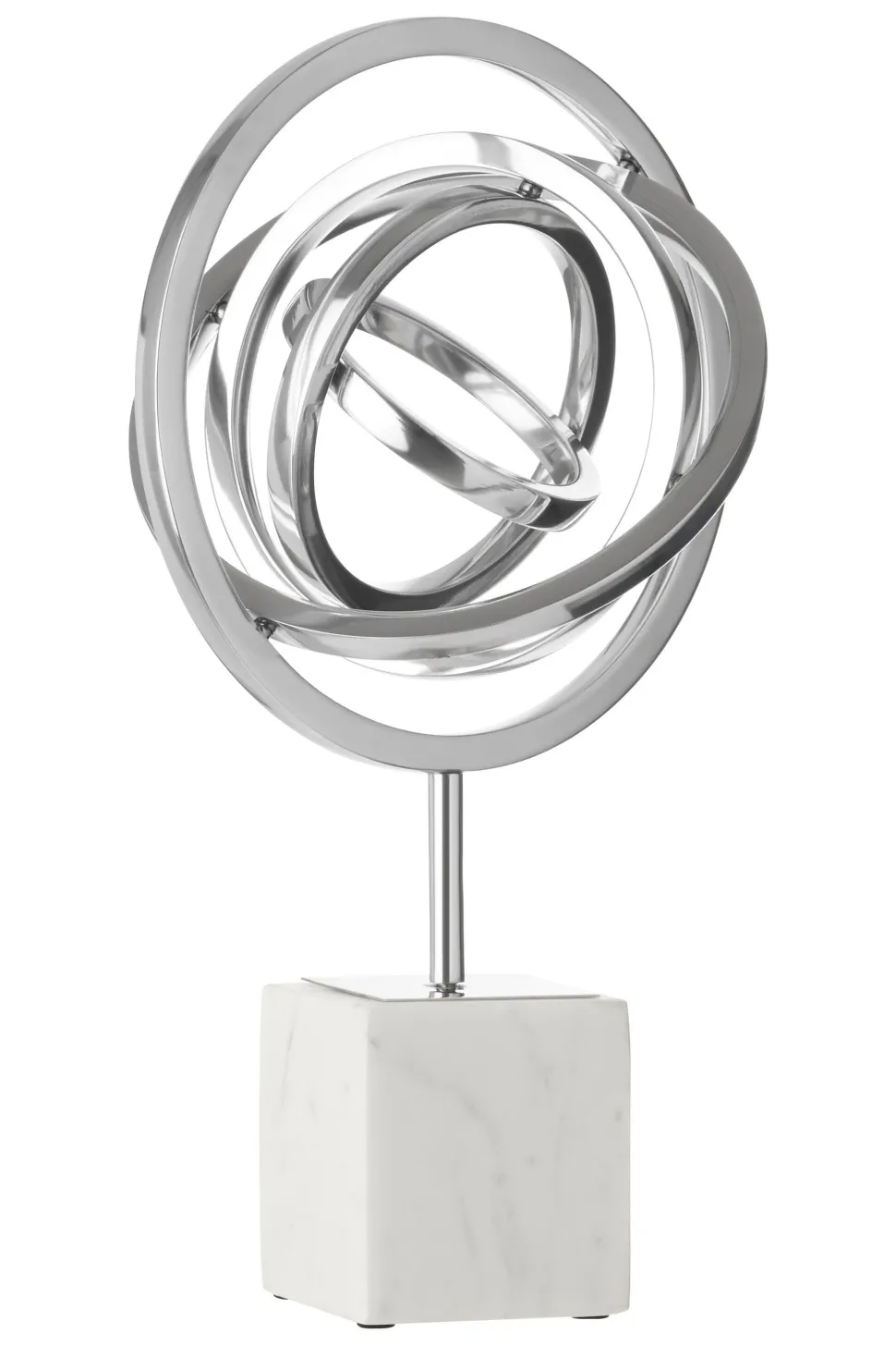 Galactic Sphere 43cm Silver Metal Indoor Sculpture