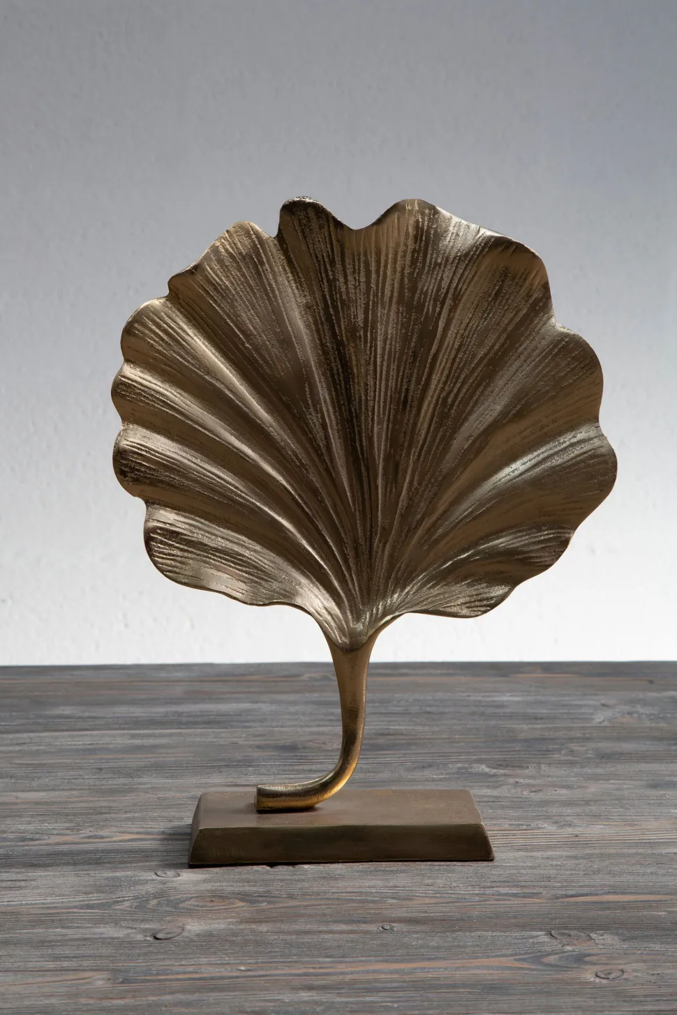 Ginkgo Leaf 28cm Gold Metal Indoor Sculpture