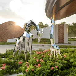 Giraffe 200cm Geometric Metal Garden Sculpture