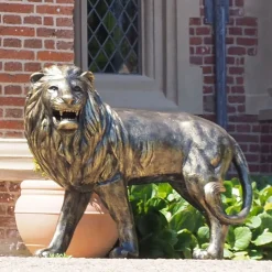 Grand Lions Bronze Metal Garden Statues