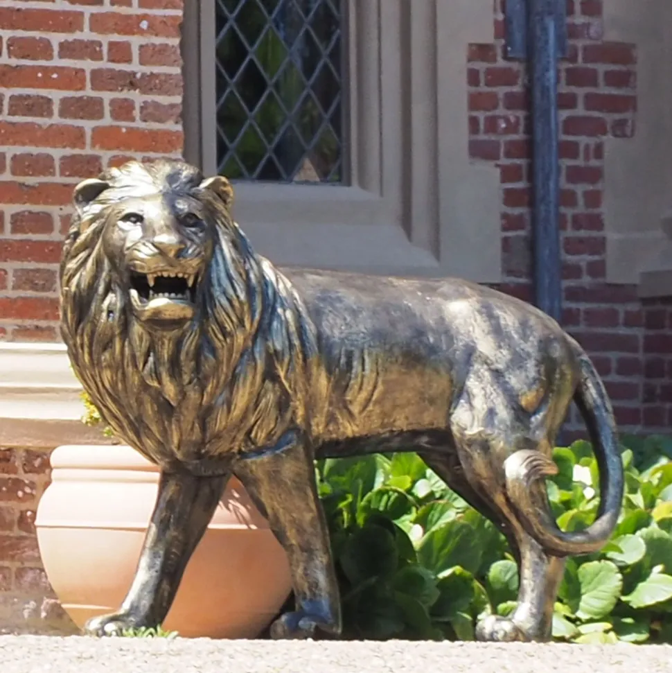 Grand Lions Bronze Metal Garden Statues
