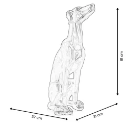 Guardian Greyhound 81cm Anthracite Resin Indoor Sculpture