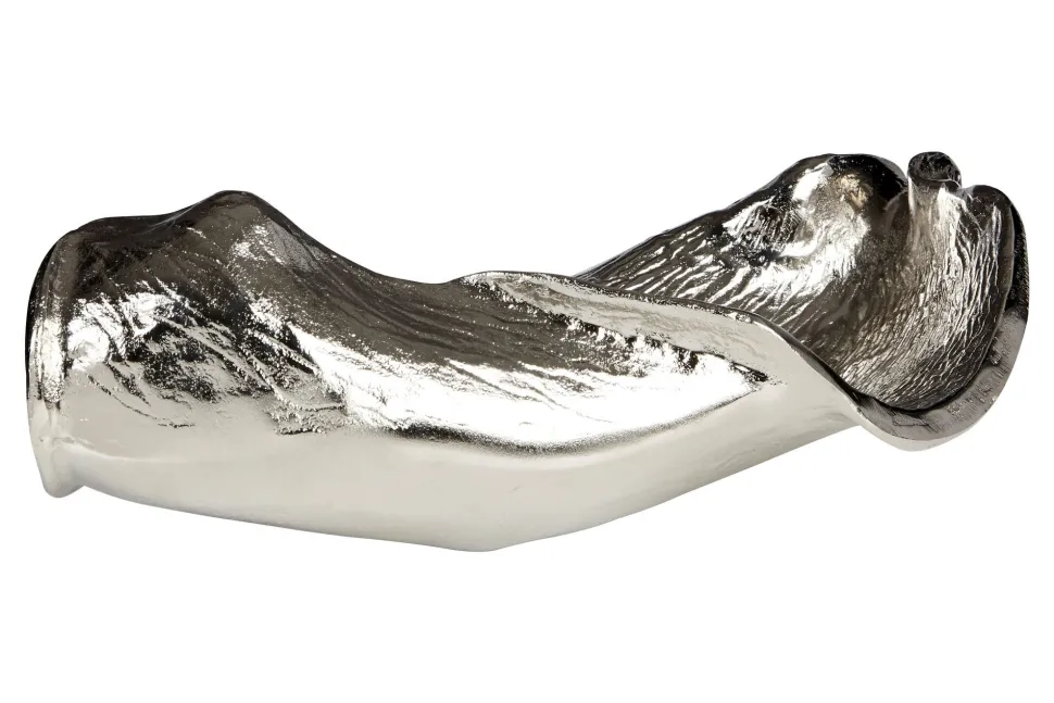 Harmonic Leaf 17cm Silver Metal Indoor Sculpture