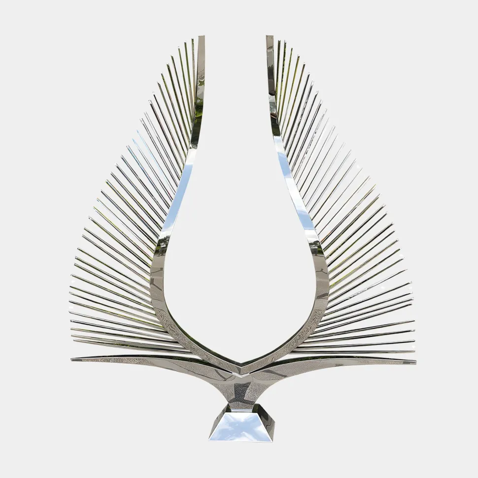 Harmonic Wings 200cm Silver Metal Garden Sculpture