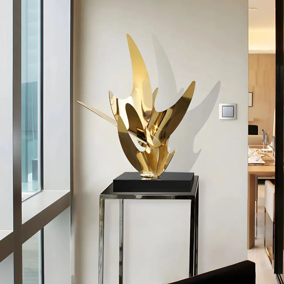 Infinite Bloom 71cm Gold Metal Indoor Sculpture