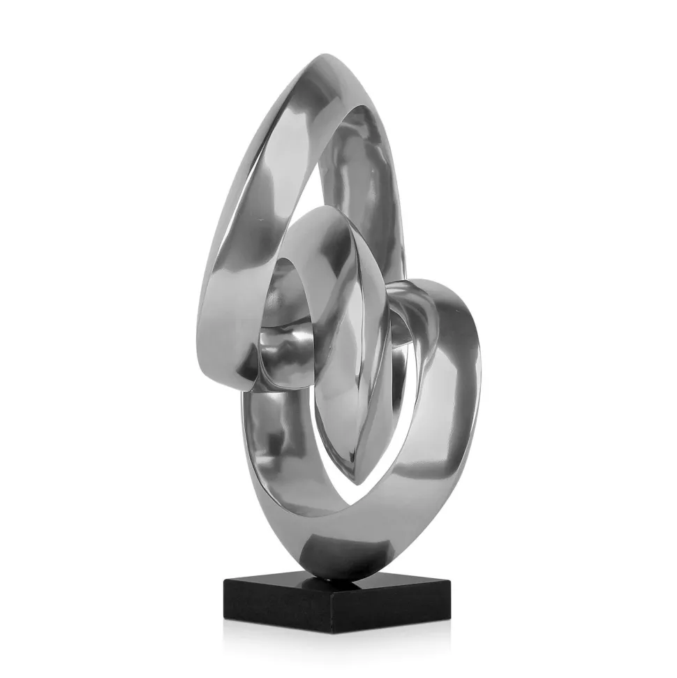 Infinite Orbit 45cm Silver Resin Indoor Sculpture