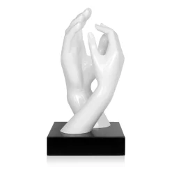 Infinite Touch 36cm White Resin Indoor Sculpture