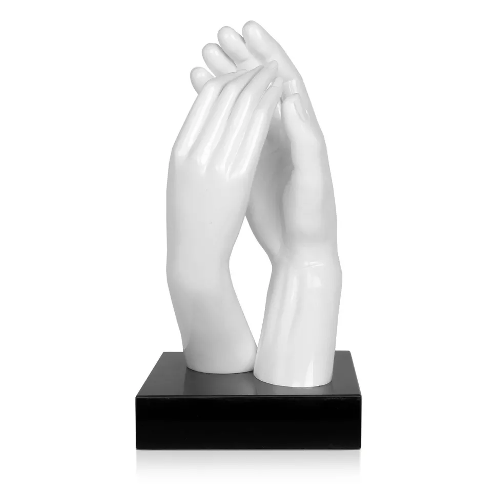 Infinite Touch 36cm White Resin Indoor Sculpture