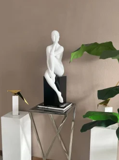 Introspective 74cm White Resin Indoor Sculpture
