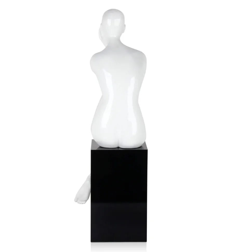 Introspective 74cm White Resin Indoor Sculpture