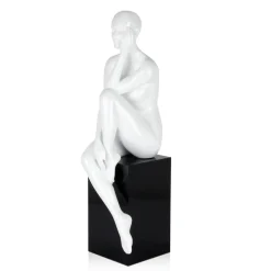 Introspective 74cm White Resin Indoor Sculpture