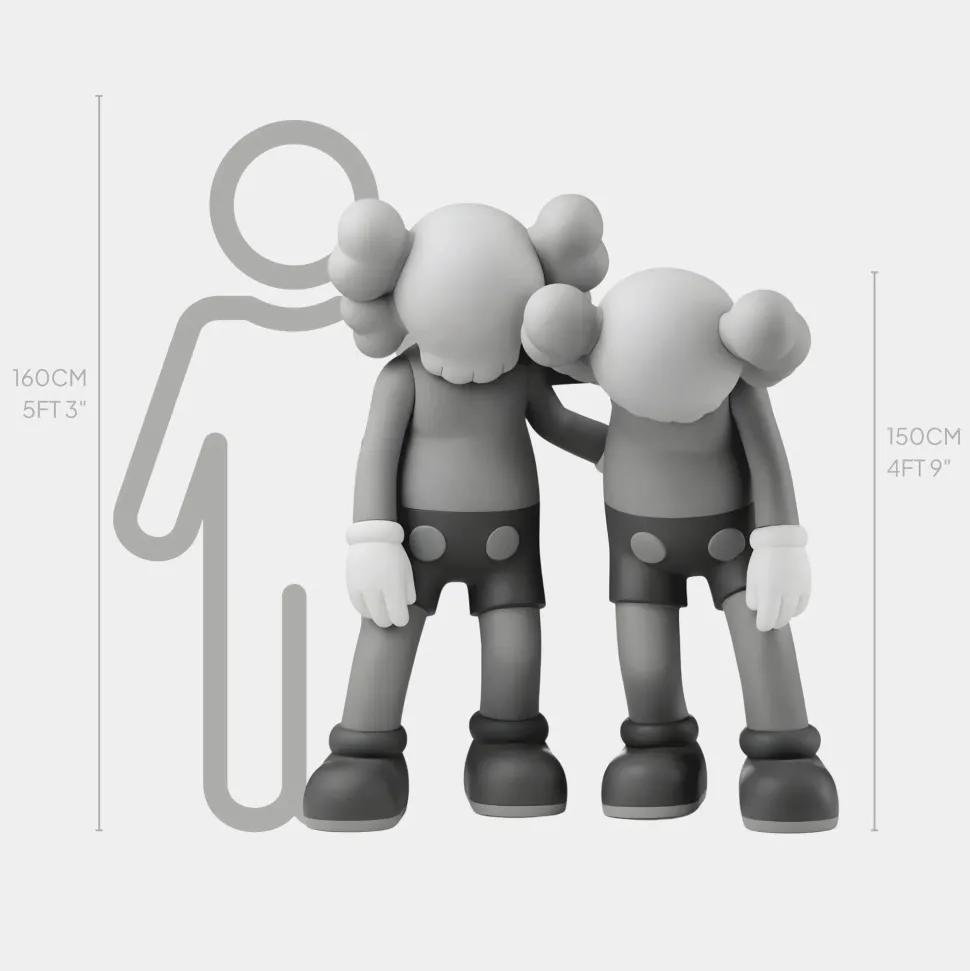 Lucify Companions 150cm Grey Resin Indoor Sculpture